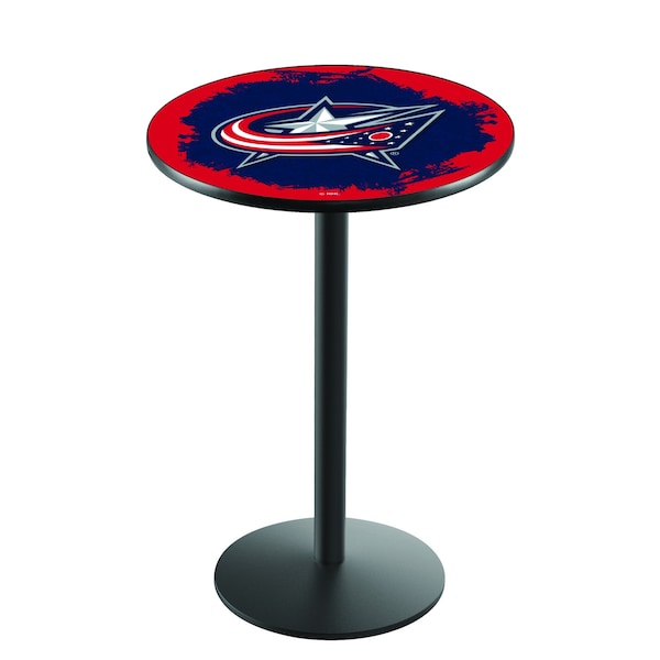 42" Blk Wrinkle Columbus Blue Jackets Pub Table